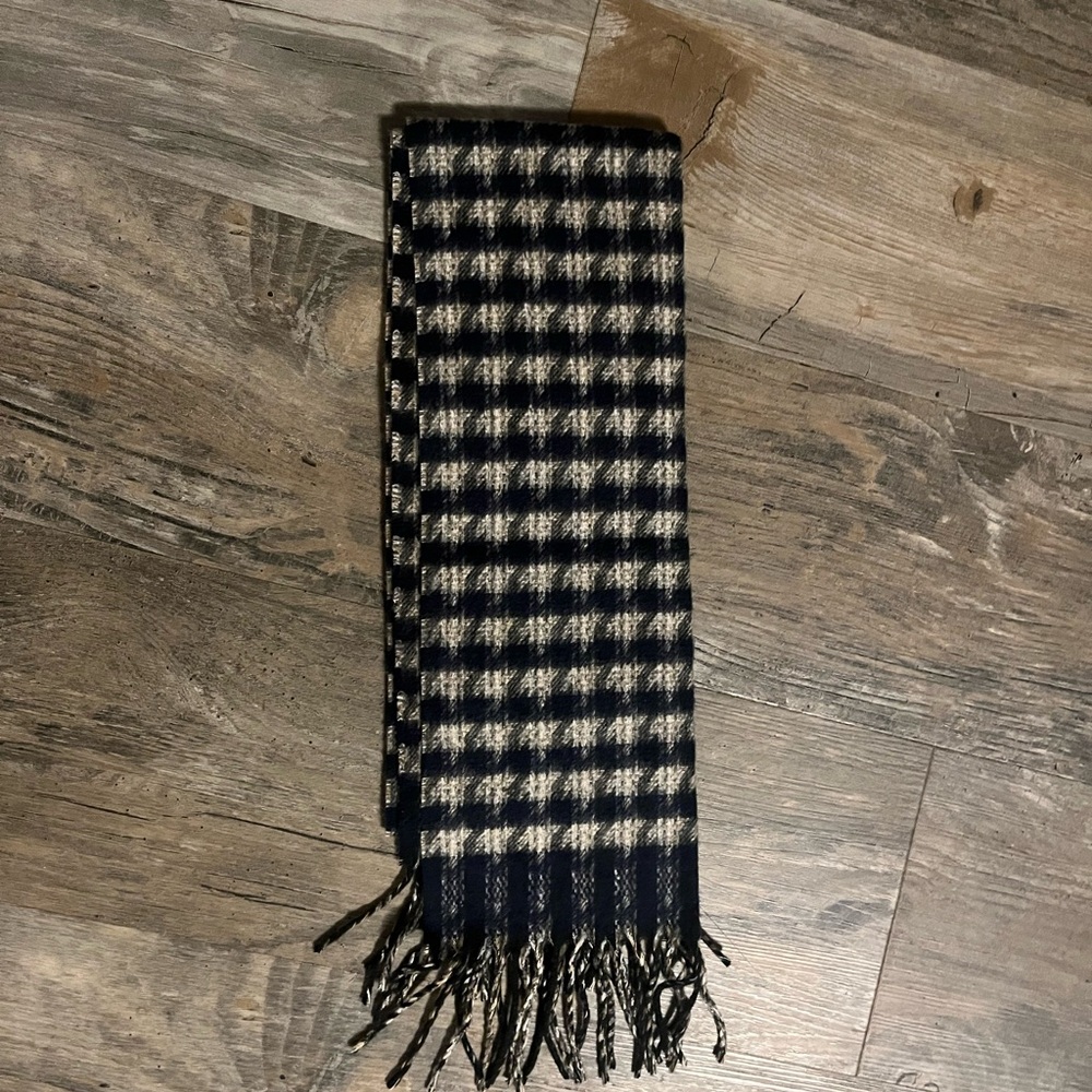 Blue and Grey Wool Scarf
